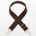 Adjustable brown replacement shoulder bag strap with geometric monogram and gold hardware. - No. 780 (780)
