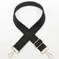 Replacement bag strap adjustable black crossbody shoulder bag strap with gold metal hardware - No. 781 (781)