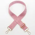 Pink adjustable replacement bag strap with Greek key pattern and gold tone hardware. - No. 785 (785)