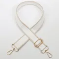 Wide replacement shoulder strap for crossbody bags, adjustable with gold hardware. - Gold Hook / Style 819
