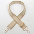 Adjustable Woven Shoulder Bag Strap Beige Gold Crossbody Replacement Strap for Purses - Gold Hook / Style 821
