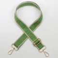 Green labyrinth wide bag strap adjustable crossbody replacement strap for women handbag accessories - Gold Hook / Style 822