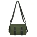 Bolso bandolera verde para hombre y mujer, bolso mensajero de nailon impermeable con hebillas. - Verde