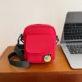 Red canvas crossbody bag for women, cute small shoulder bag for daily casual student use. - One Size / Red