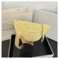 Yellow nylon chest bag, stylish women's crossbody fanny pack for outdoor travel and daily wear. - One Size / Yellow