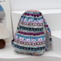 Sac à dos cordon en toile imprimé ethnique, version sac de loisirs multicolore. - Style 4 (Patchwork Géométrique Multicolore)