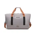 Large capacity travel duffel bag, casual minimalist gym shoulder bag for short trips and sports. - Gray