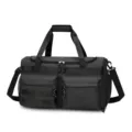Grand sac de voyage noir de sport avec compartiment à chaussures, bagage polyvalent. - Noir