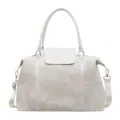 Versatile geometric oil painting travel duffel bag with shoulder strap for daily commute. - White