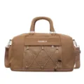 Khaki travel duffel bag with mesh pocket and wet dry separation for gym fitness - Khaki