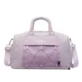 Purple travel duffel bag for gym and fitness with dry-wet separation and mesh front pocket. - Light Purple