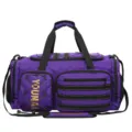 Purple sports duffel bag for gym and travel, large capacity with multiple pockets and straps. - Purple