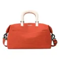 Borsa da viaggio a quadri arancione con manici e tracolla per fitness palestra - arancio-rosso