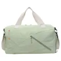 Bolsa de viaje verde claro con asas blancas, elegante bolsa deportiva para yoga y fitness. - Verde