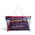 Purple Drawstring Travel Bag Multi-pocket Sports Tote Gym Workwear Shoulder Luggage - Purple