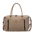 Khaki multi-pocket travel duffel bag, versatile shoulder fitness gym handbag for women men - Khaki