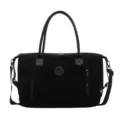 Black multi-pocket travel duffel bag with shoulder strap for sports and daily gym use. - Black