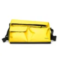 Yellow travel shoulder bag, multi-functional waterproof messenger bag for daily commuting. - Yellow Lid