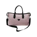 Borsa da viaggio trapuntata rosa con manici, tracolla e grande capacità per viaggi. - Rosa
