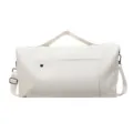 Borsa da viaggio intrecciata bianca con tracolla regolabile e grande capienza utile. - Bianco avorio