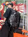Sac à dos de voyage multifonctionnel de grande capacité en noir pour les déplacements. - Noir