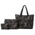 Gesteppte Camouflage 3-teilige Reisetasche Set, stylische Tote und Umhängetaschen. - Tarnfarben