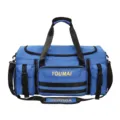 Multi-functional travel duffel bag with multiple pockets, durable blue sports bag for gym. - Blue