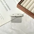 Peigne à cheveux à pois en tissu, accessoire de coiffure élégant pour frange et cheveux. - Peigne en Tissu à Pois Blanc