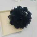 Pince à cheveux fleur en dentelle noire, accessoire de coiffure élégant scintillant pour femmes. - A39 Fleur Unique Noir