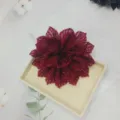 Pince à cheveux fleur en résille rouge accessoire élégant et stylé pour les femmes. - A39 Fleur Unique Rouge