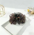 Pince a cheveux en filet marron elegante pince requin pour femme accessorio coiffure chignon - 8cm / Café