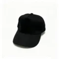 Close-up detail shot of the classic black cotton baseball cap, showing fine fabric texture. - 58CM Adjustable / Black