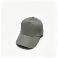 Plain grey baseball cap for men and women minimalist cotton hard top dad hat solid color everyday wear. - 58CM Adjustable / Gray