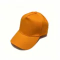 Casquette de baseball en coton orange uni, chapeau de soleil rigide minimaliste pour tous. - Réglable 58 cm / Orange