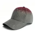 Sparkling gradient rhinestone baseball cap for women, luxury crystal bling adjustable hat. - Adult (Adjustable Circumference 58cm) / Silver Gradient Red
