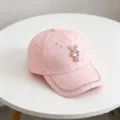 Leuke roze strass baseballpet met een sprankelend kristallen konijn detail op de voorkant. - Kinderen verstelbare hoofdomtrek 54cm / Roze
