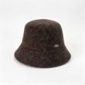 Gorro de pescador de mezcla de lana marrón para mujer, otoño invierno moda cálida minimalista. - M (56-58cm) / Café