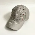 Grijs strass honkbalpet stijlvolle gebogen rand zonnehoed casual mode outdoor unisex - Volwassen Model, Verstelbaar 57CM Omtrek / Grijs