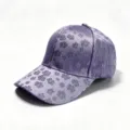 Elegant purple floral embellished baseball cap with sparkling rhinestones for women. - One Size(Adjustable) / Purple