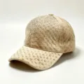 Casquette de baseball matelassée beige avec strass scintillants, chapeau chaud d'hiver. - Taille unique / Kaki