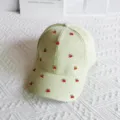 Light green waffle rhinestone cherry baseball cap, sweet summer sun hat for daily outdoor wear. - Cherry / Adult Adjustable / Light Green