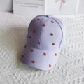 Waffle cherry rhinestone baseball cap sweet summer sun protection hat detail view - Cherry / Adult Adjustable / Light Purple
