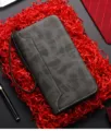 Portafoglio lungo da uomo borsa a mano con cerniera business casual con comodo cinturino. - Grigio