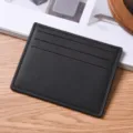 Portacarte in pelle nera sottile con fessure multiple, portafoglio unisex portatile. - Nero