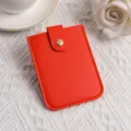 Portacarte minimalista in ecopelle arancione con chiusura a pressione per carte di credito. - Rosso Brillante