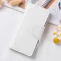 White long wallet for women with snap closure, soft card slots and stylish design. - White