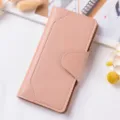 Pink long wallet for women with snap button closure soft PU leather multi-card clutch purse. - Pink