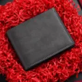 Portafoglio Uomo Nero Corto in Pelle PU Business Porta Carte Scatola Regalo Variante - Nero
