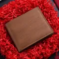 Portafoglio corto in pelle PU da uomo marrone vintage bifold porta carte multifunzione. - Caffè Chiaro