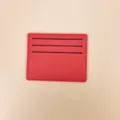 Portacarte corto minimalista rosso da donna, astuccio organizer per carte di credito. - 006 Rosso Vivo